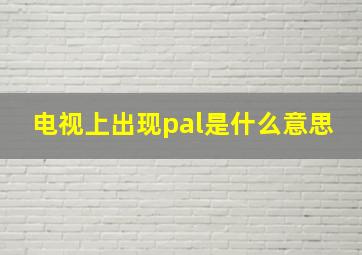 电视上出现pal是什么意思