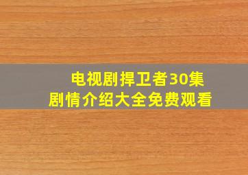 电视剧捍卫者30集剧情介绍大全免费观看