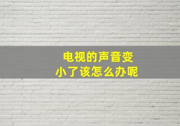 电视的声音变小了该怎么办呢