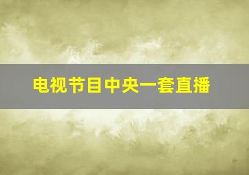 电视节目中央一套直播