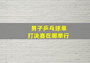 男子乒乓球单打决赛在哪举行