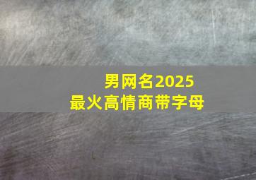 男网名2025最火高情商带字母