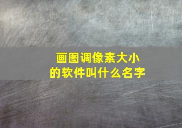 画图调像素大小的软件叫什么名字