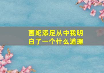 画蛇添足从中我明白了一个什么道理