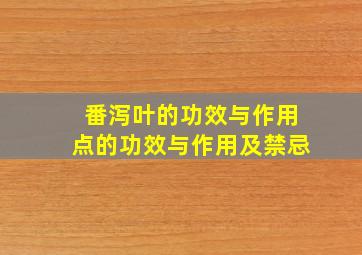 番泻叶的功效与作用点的功效与作用及禁忌