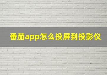 番茄app怎么投屏到投影仪