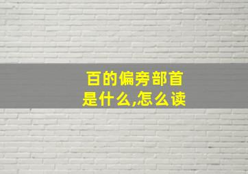 百的偏旁部首是什么,怎么读