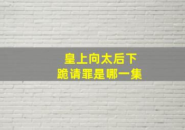 皇上向太后下跪请罪是哪一集