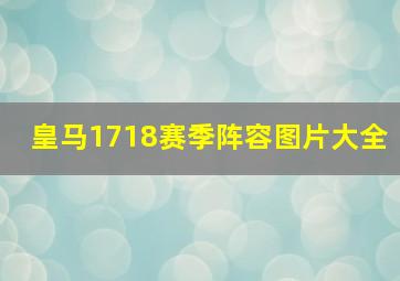 皇马1718赛季阵容图片大全