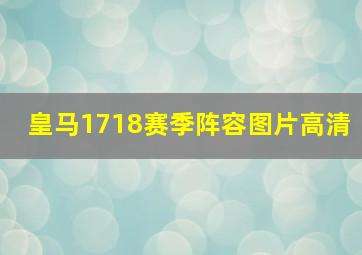 皇马1718赛季阵容图片高清