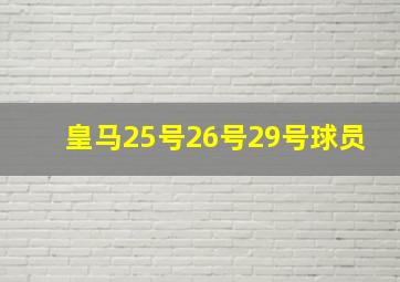 皇马25号26号29号球员