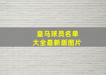 皇马球员名单大全最新版图片