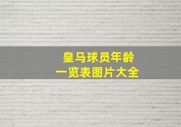 皇马球员年龄一览表图片大全