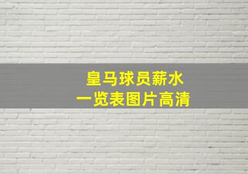 皇马球员薪水一览表图片高清