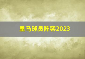 皇马球员阵容2023