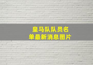 皇马队队员名单最新消息图片