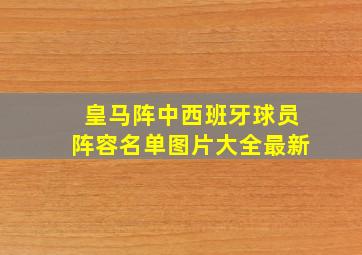 皇马阵中西班牙球员阵容名单图片大全最新