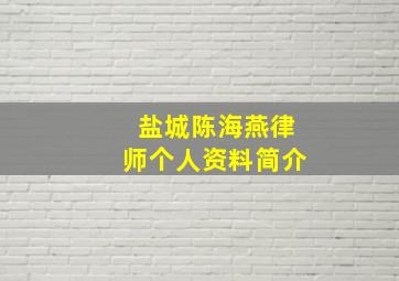 盐城陈海燕律师个人资料简介