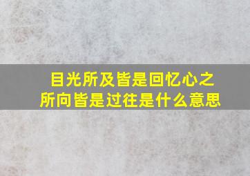 目光所及皆是回忆心之所向皆是过往是什么意思