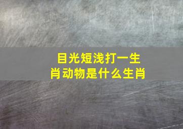 目光短浅打一生肖动物是什么生肖