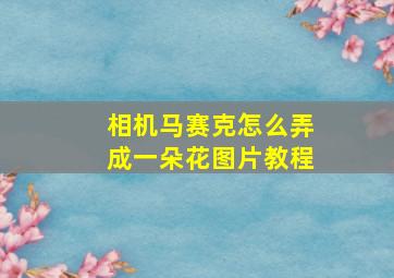 相机马赛克怎么弄成一朵花图片教程