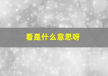 看是什么意思呀