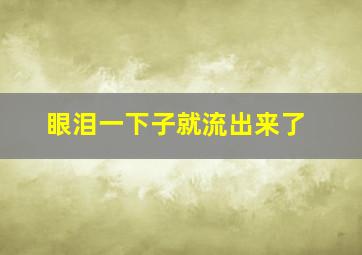 眼泪一下子就流出来了