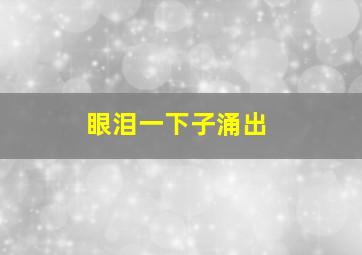 眼泪一下子涌出