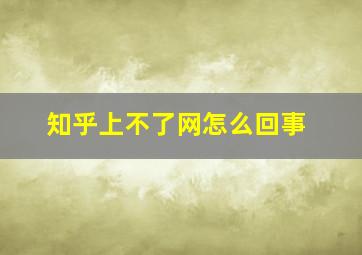 知乎上不了网怎么回事