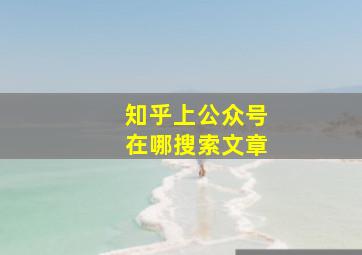 知乎上公众号在哪搜索文章