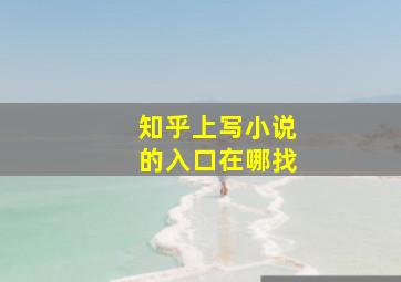 知乎上写小说的入口在哪找