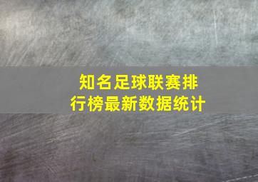 知名足球联赛排行榜最新数据统计