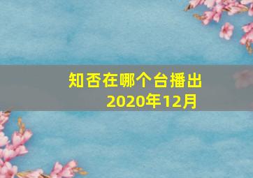 知否在哪个台播出2020年12月