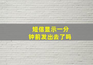 短信显示一分钟前发出去了吗