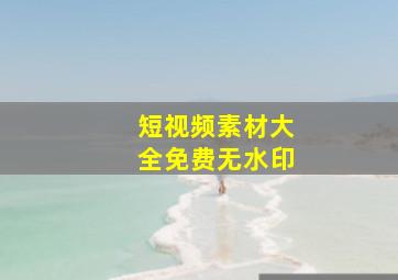 短视频素材大全免费无水印