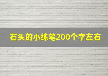 石头的小练笔200个字左右