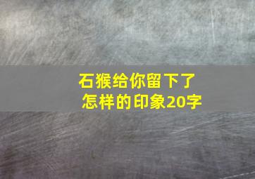 石猴给你留下了怎样的印象20字