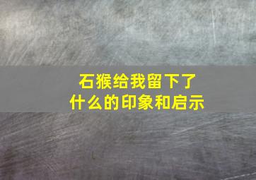 石猴给我留下了什么的印象和启示