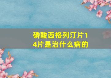 磷酸西格列汀片14片是治什么病的