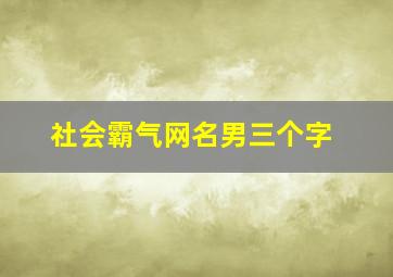 社会霸气网名男三个字