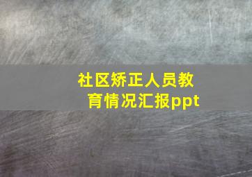 社区矫正人员教育情况汇报ppt