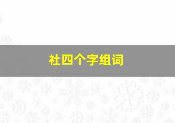 社四个字组词