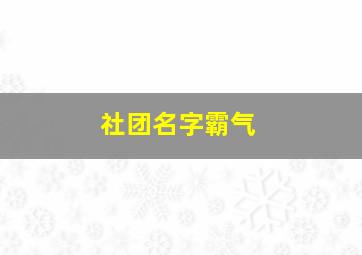 社团名字霸气