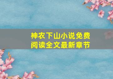 神农下山小说免费阅读全文最新章节