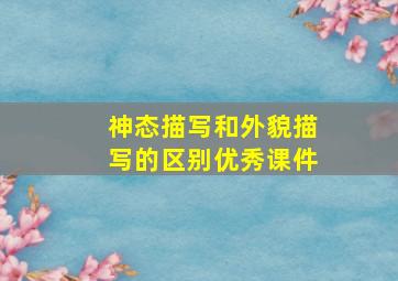 神态描写和外貌描写的区别优秀课件