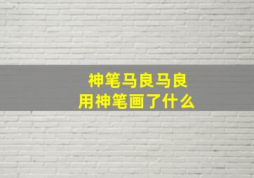 神笔马良马良用神笔画了什么