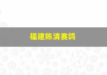 福建陈清赛鸽