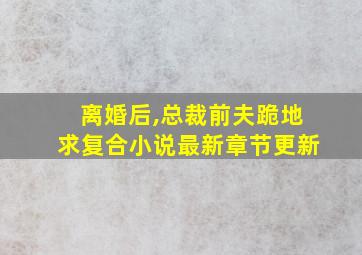 离婚后,总裁前夫跪地求复合小说最新章节更新