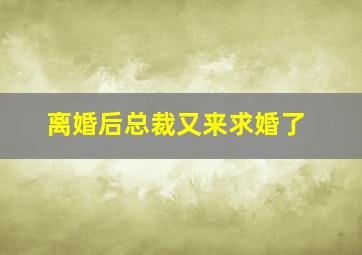 离婚后总裁又来求婚了