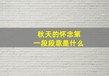 秋天的怀念第一段段意是什么